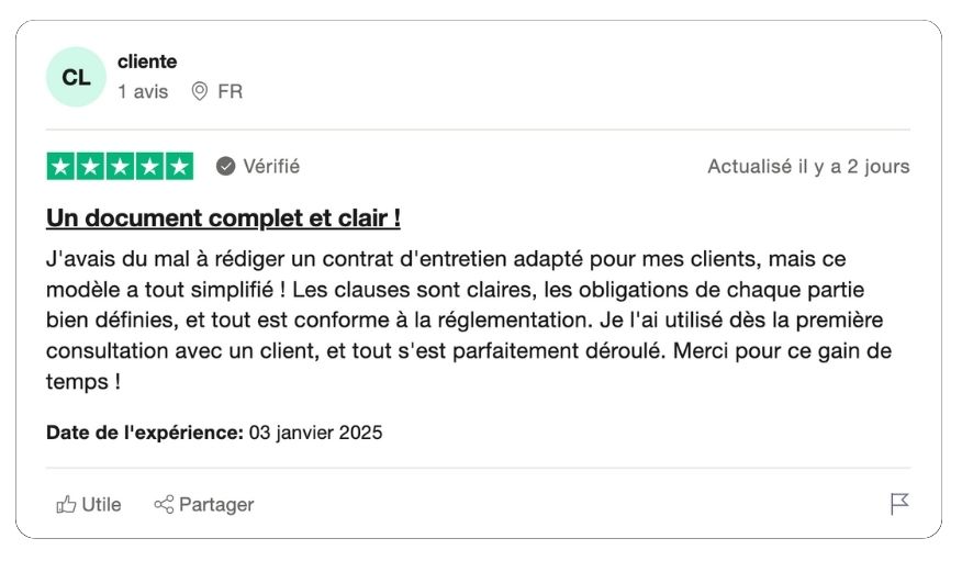 modèle de contrat d'entretien chaudière gaz