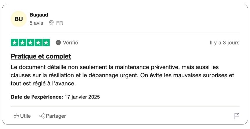 Modèle de contrat d'entretien de pompe de relevage