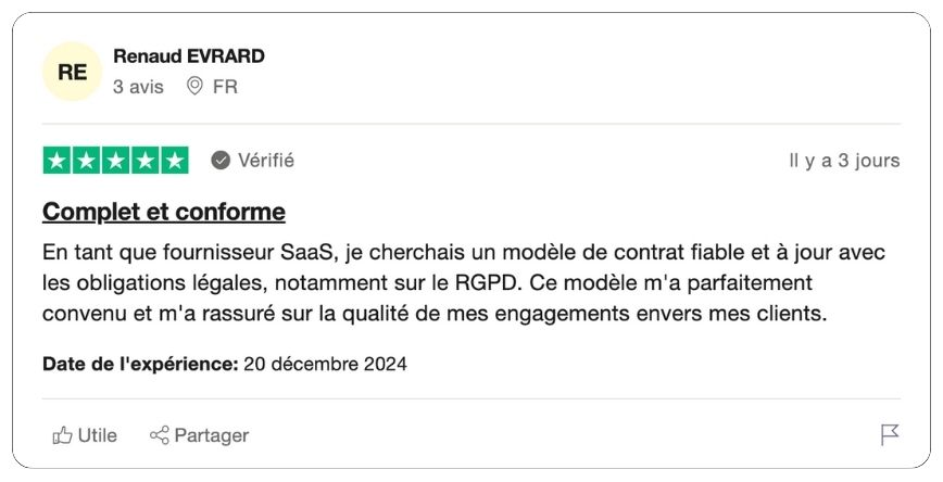 modèle de contrat SaaS