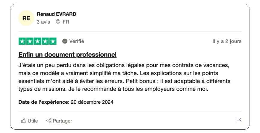 modèle de contrat pour vacataire privé