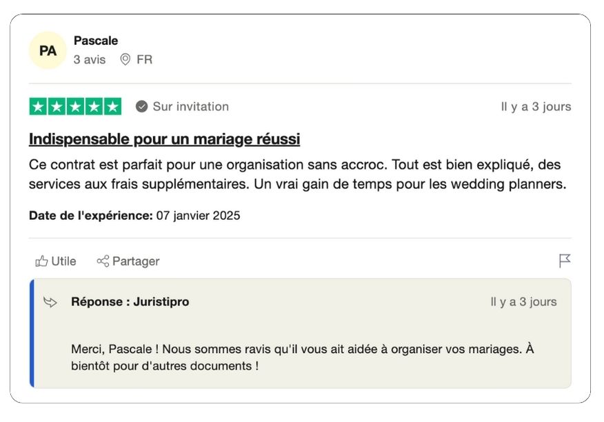 contrat wedding planner