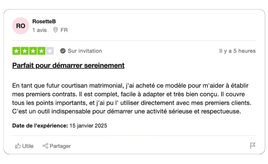 modèle de contrat de courtage matrimonial