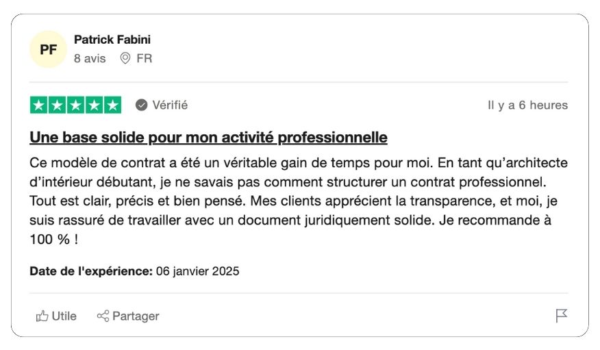 modèle de contrat d'architecte d'intérieur