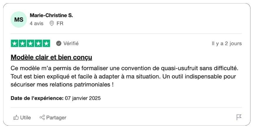 modèle de convention quasi usufruit