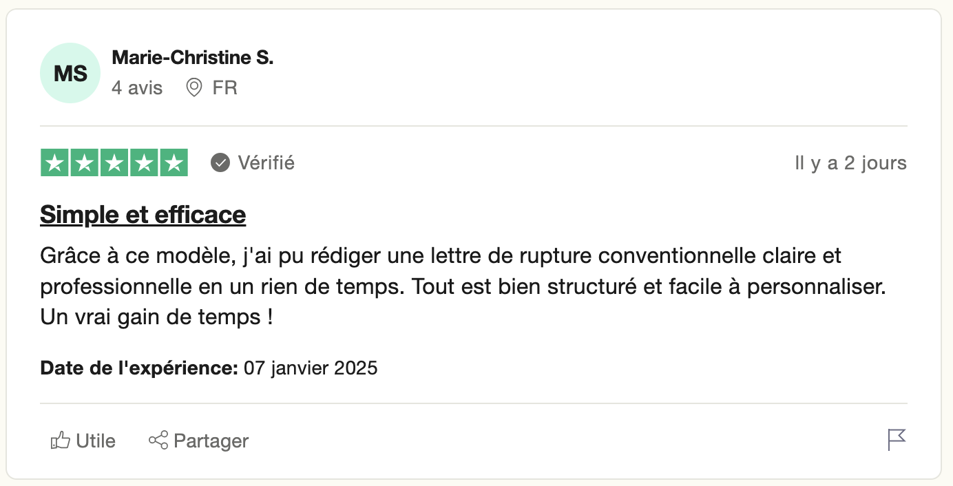 modèle de lettre de rupture conventionnelle