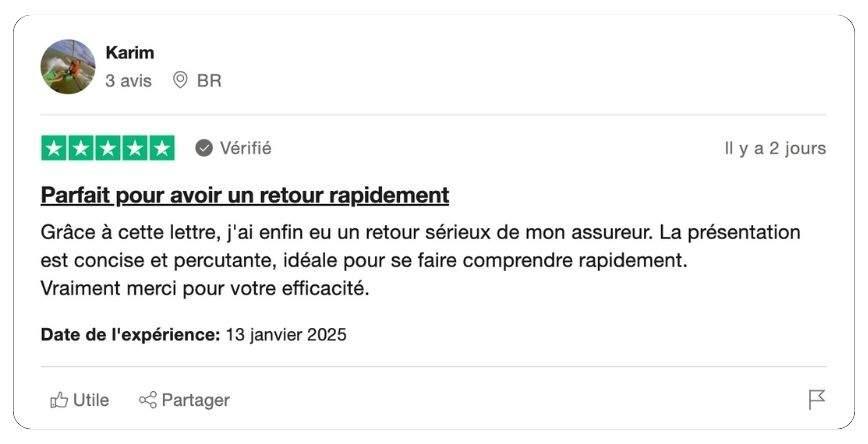 modèle de lettre de demande d'indemnisation amiable