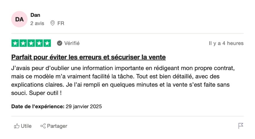 modèle de contrat de vente de moto entre particulier