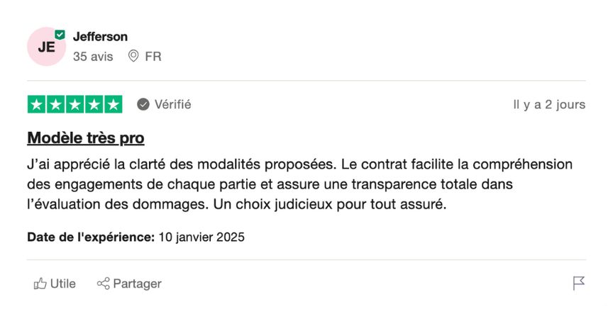 modèle de contrat expert d’assuré